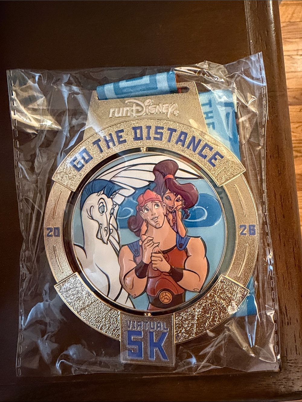 Disney Hercules 'Go The Distance' Medal Wall Art - Blue & Gold